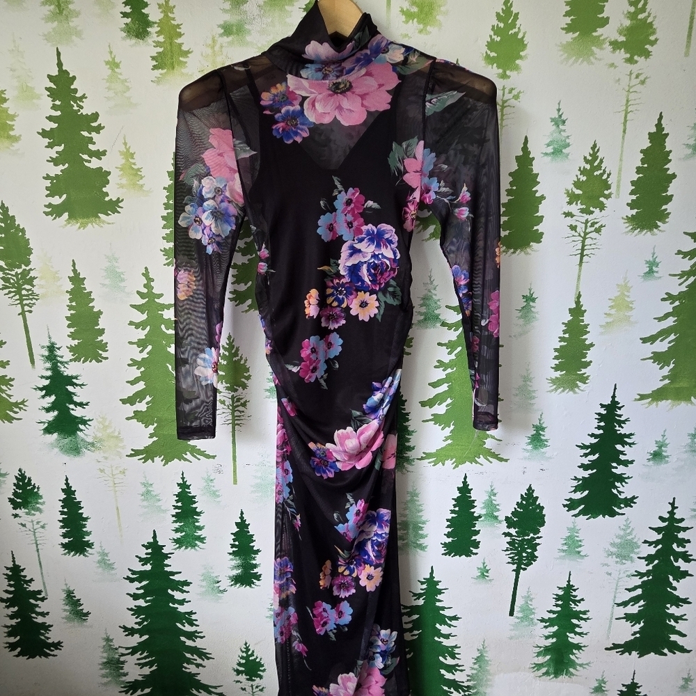 Motherhood Turtleneck Maxi Maternity Dress